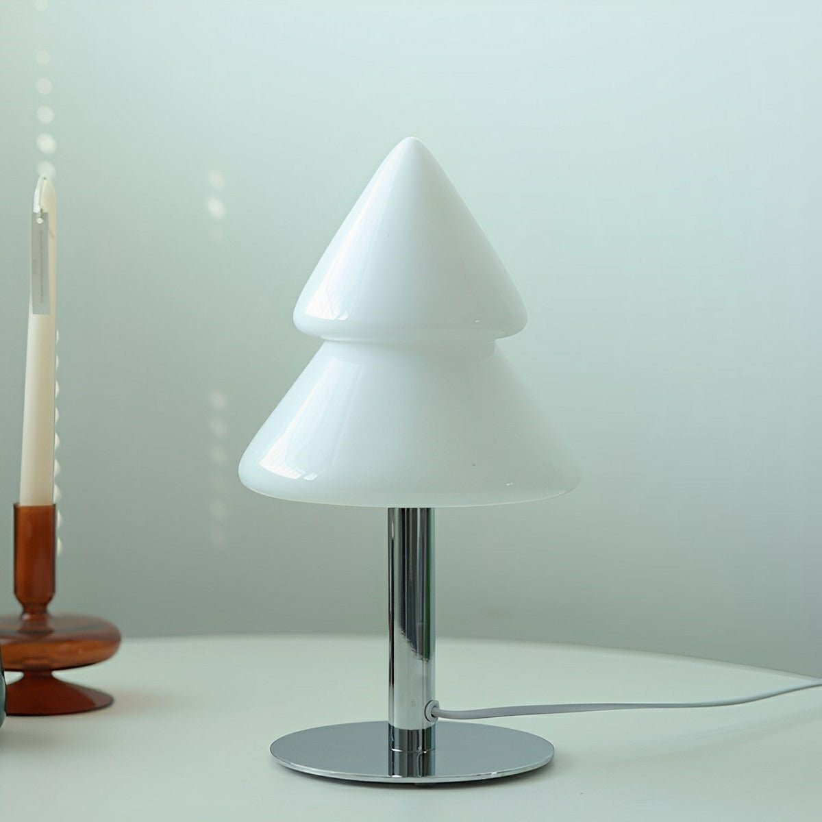 Modern Christmas Tree Glass LED Table Lamp Plug In - Flyachilles