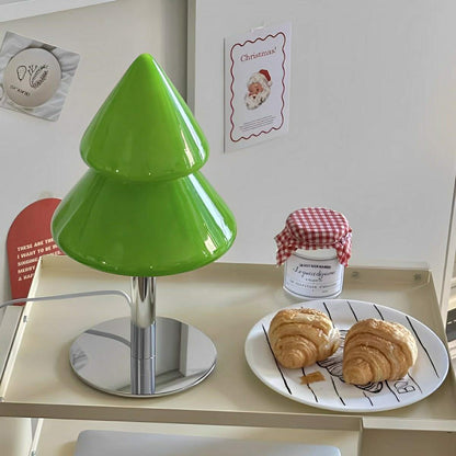 Modern Christmas Tree Glass LED Table Lamp Plug In - Flyachilles