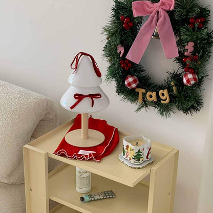 Modern Christmas Tree Glass LED Table Lamp Plug In - Flyachilles