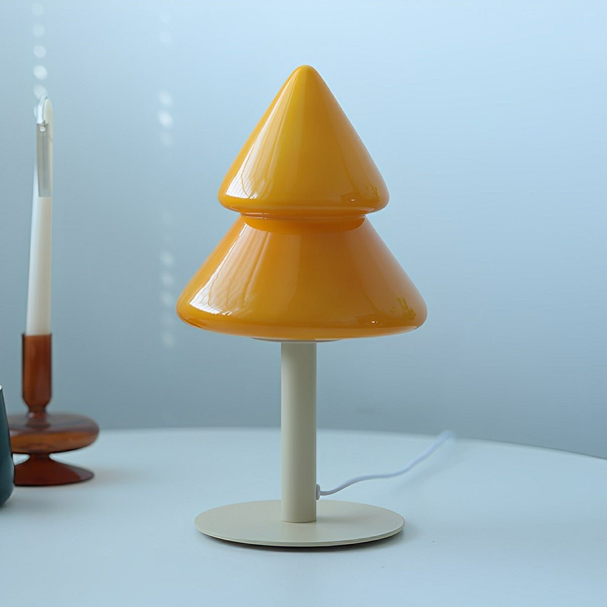 Modern Christmas Tree Glass LED Table Lamp Plug In - Flyachilles