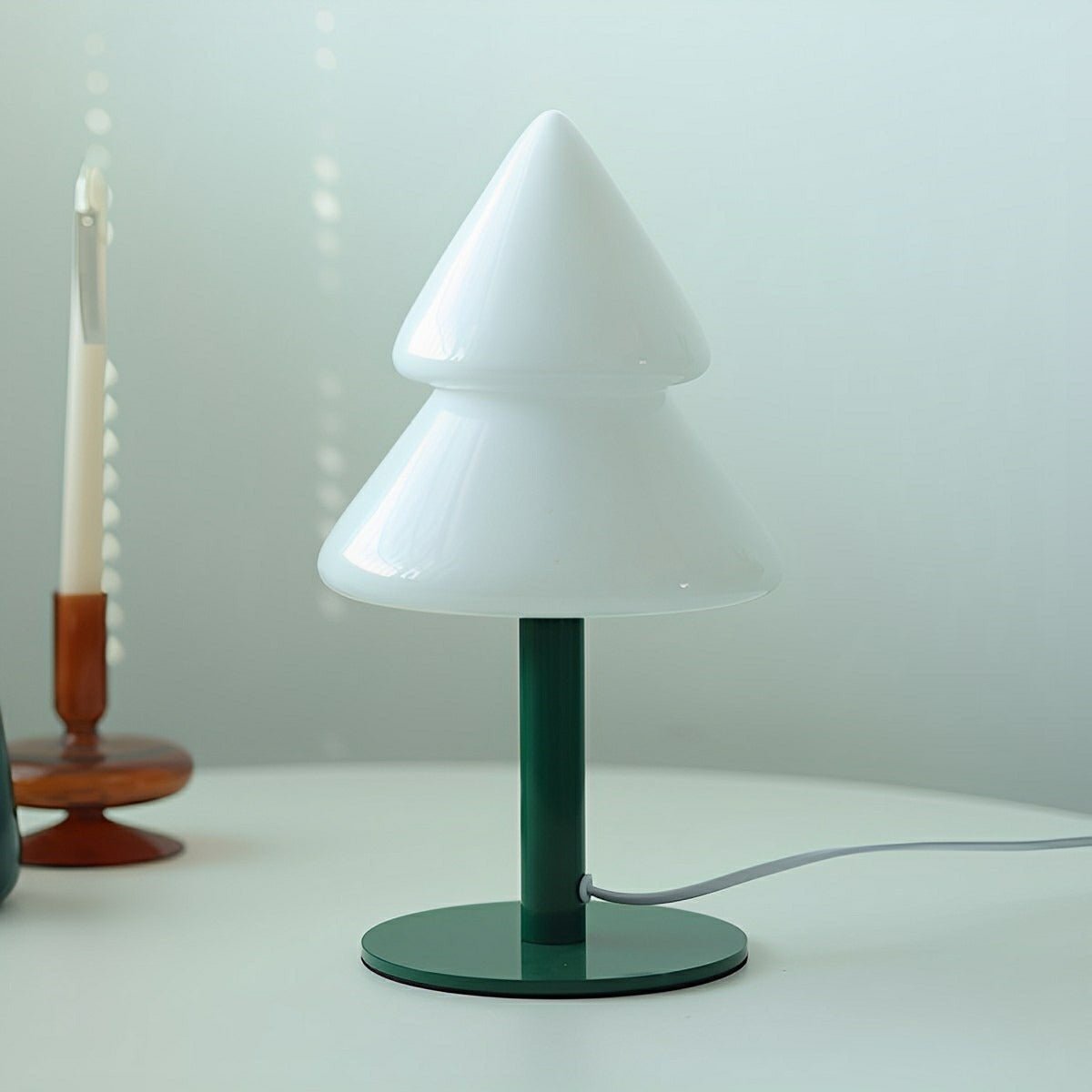 Modern Christmas Tree Glass LED Table Lamp Plug In - Flyachilles