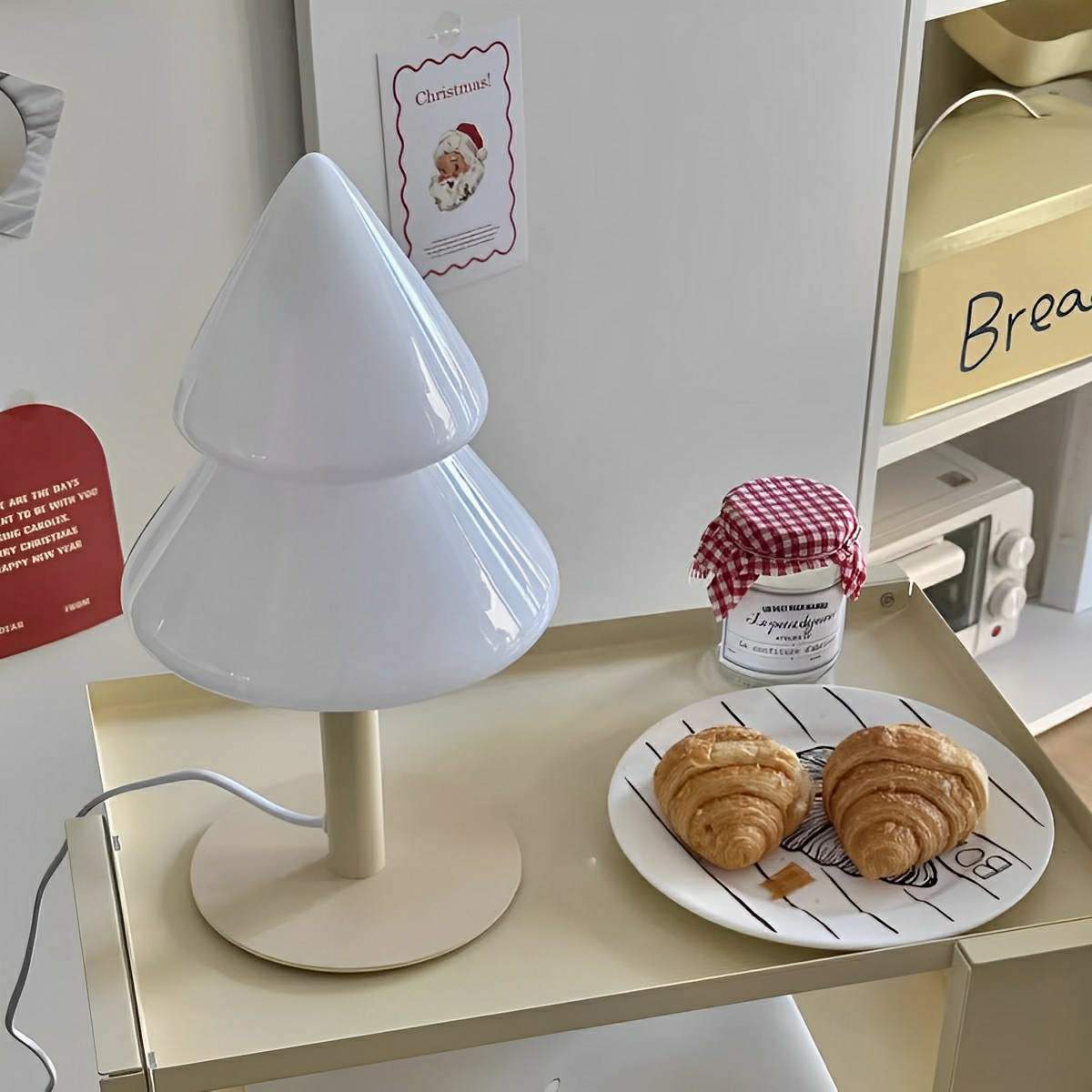 Modern Christmas Tree Glass LED Table Lamp Plug In - Flyachilles