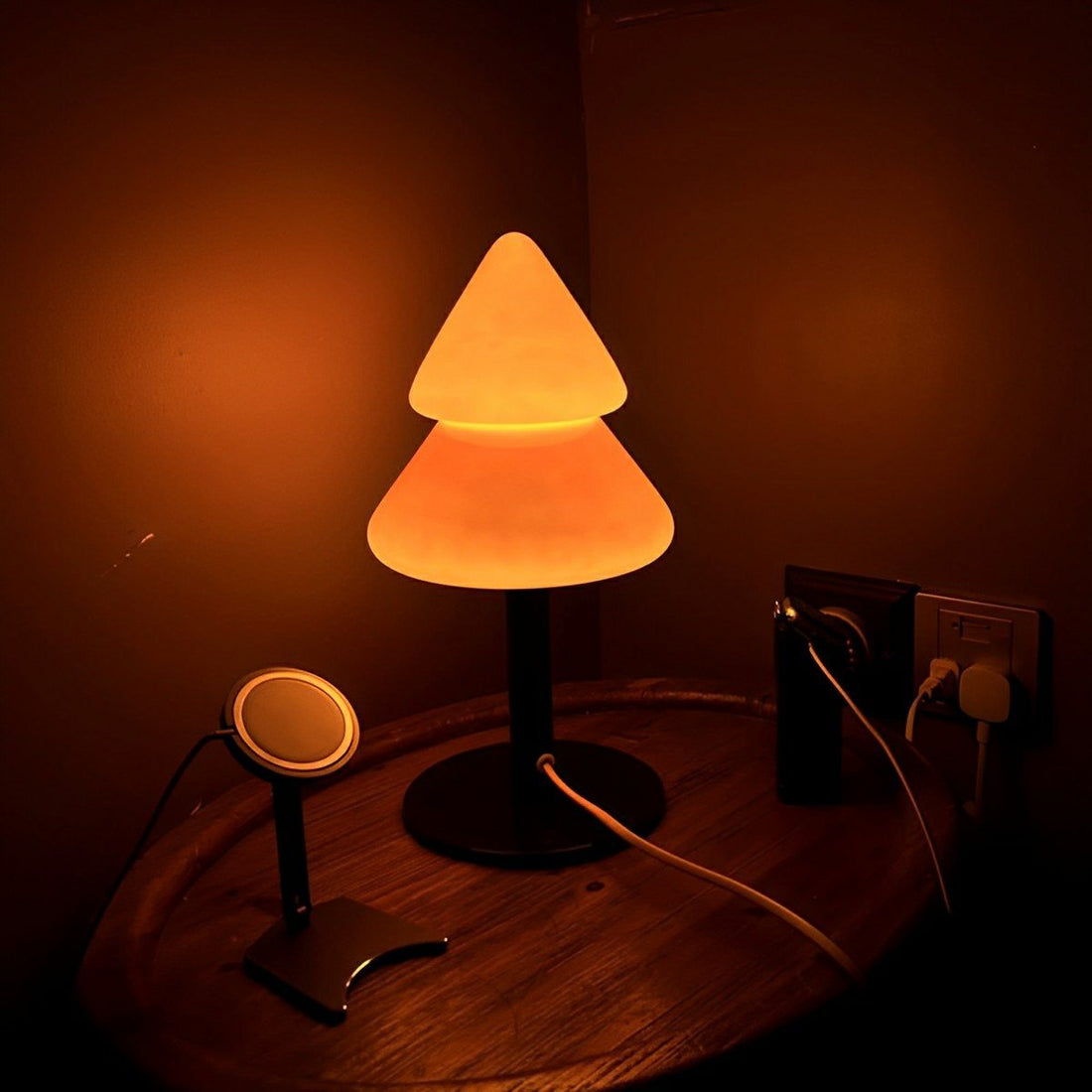 Modern Christmas Tree Glass LED Table Lamp Plug In - Flyachilles