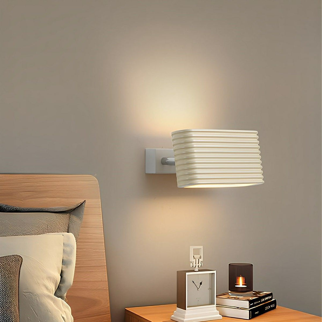 Modern Cream Style Solid Rectangular LED Indoor Wall Sconce - Flyachilles