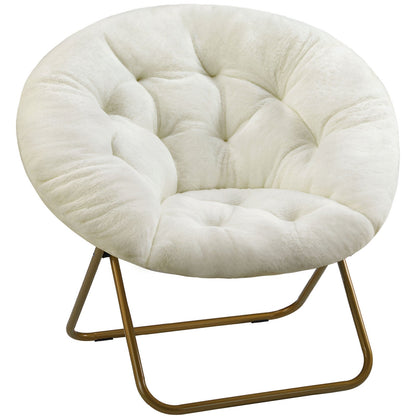 Modern Faux Fur Disc Chair – Bedroom, Living Room - Flyachilles