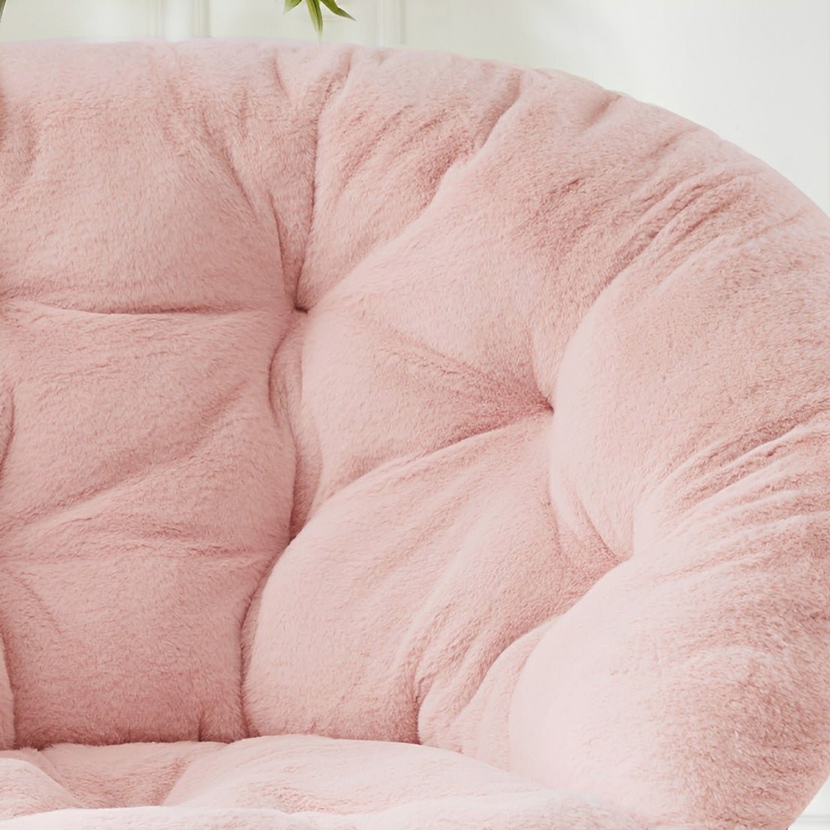 Modern Faux Fur Disc Chair – Bedroom, Living Room - Flyachilles
