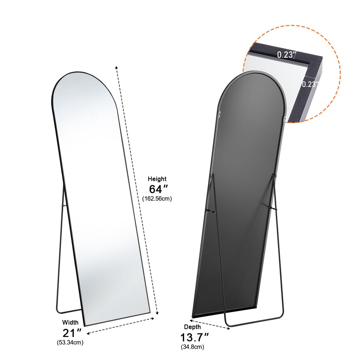 Modern Full Body Standing Floor Mirror Wall Mirror with Stand - Flyachilles