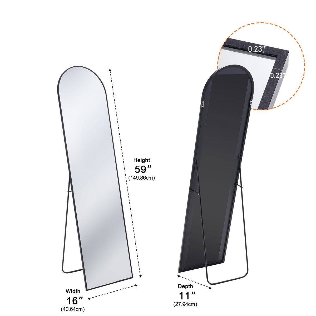 Modern Full Body Standing Floor Mirror Wall Mirror with Stand - Flyachilles