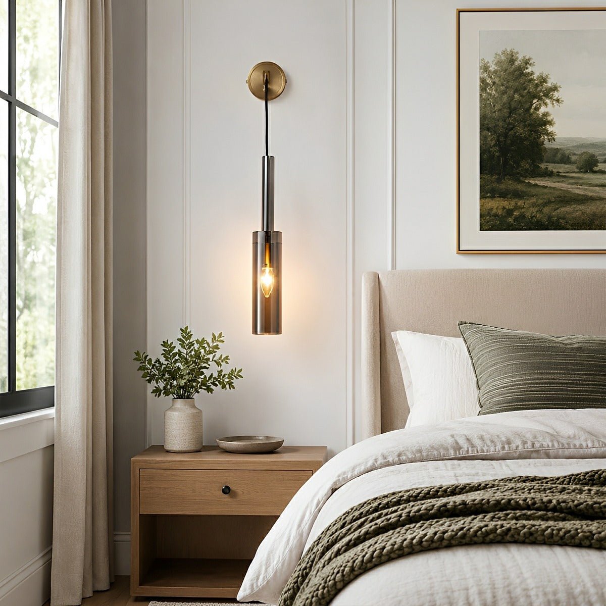 Modern Gray Cylindrical Crystal Wall Sconce - Flyachilles