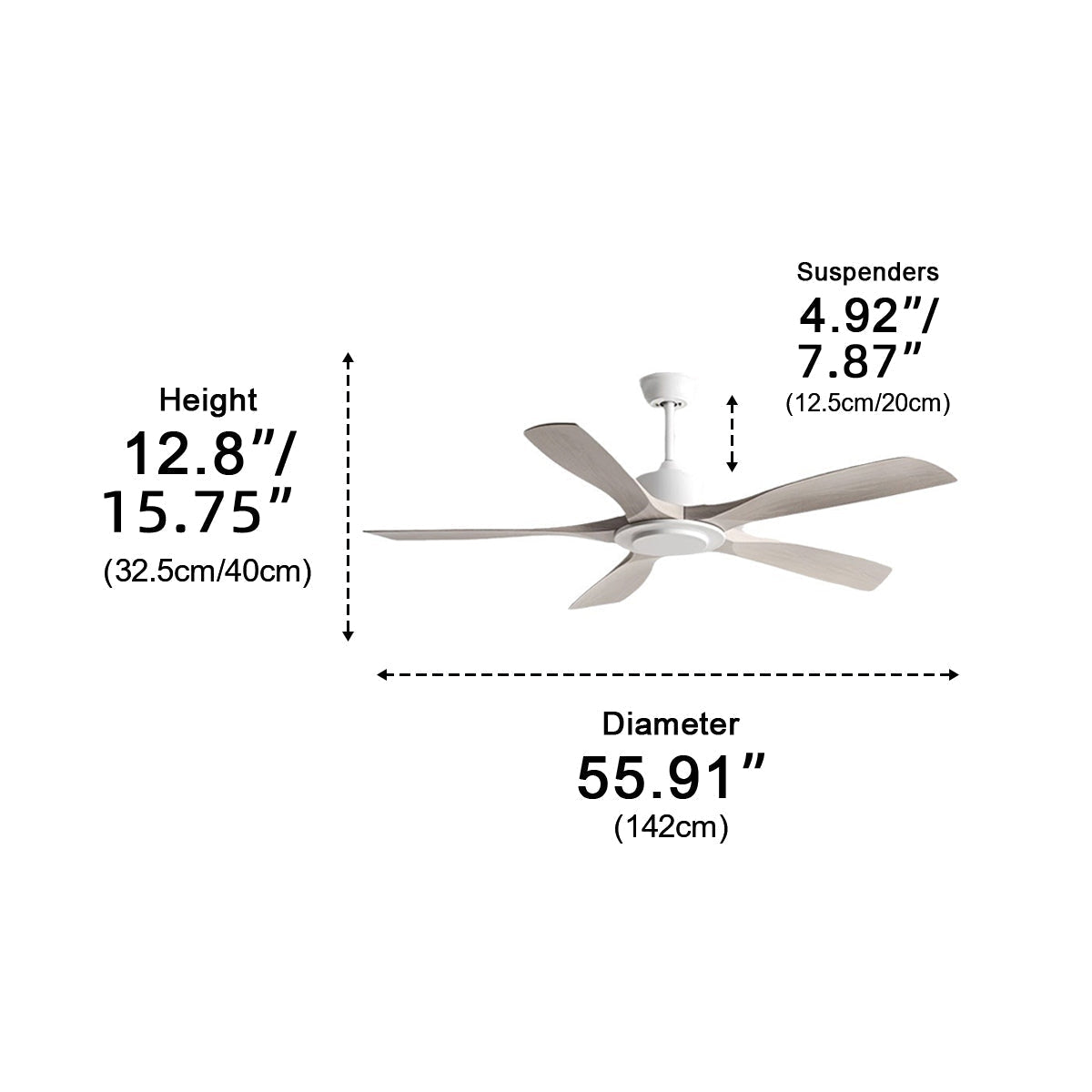 Modern Industrial 6 - speed Reverse Frequency Ceiling Fan - Flyachilles