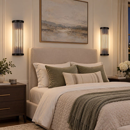 Modern Industrial Half-Round Cylinder Glass LED Wall Sconce - Flyachilles