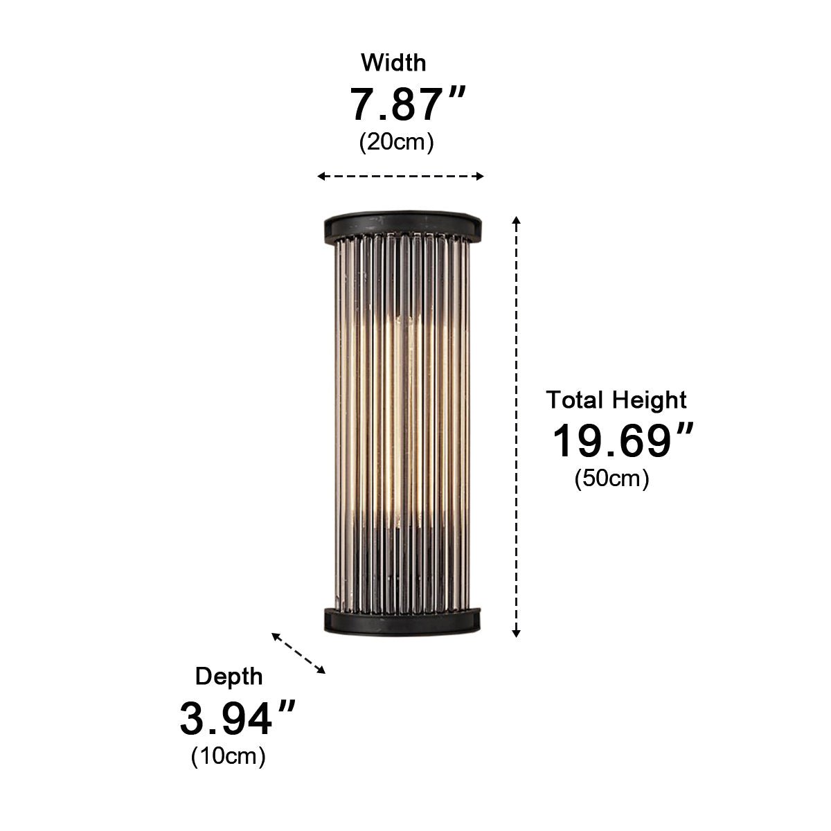 Modern Industrial Half-Round Cylinder Glass LED Wall Sconce - Flyachilles
