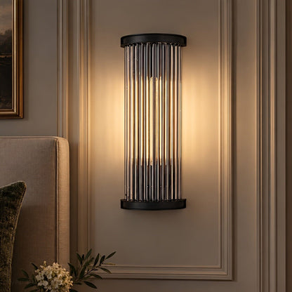 Modern Industrial Half-Round Cylinder Glass LED Wall Sconce - Flyachilles