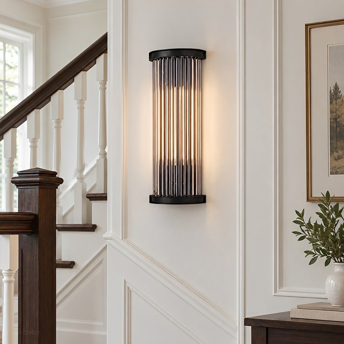 Modern Industrial Half-Round Cylinder Glass LED Wall Sconce - Flyachilles