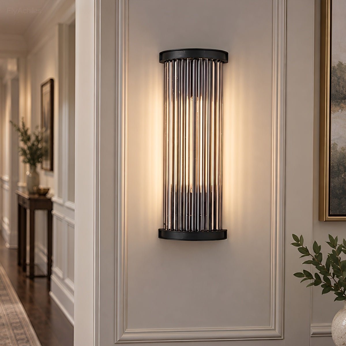 Modern Industrial Half-Round Cylinder Glass LED Wall Sconce - Flyachilles