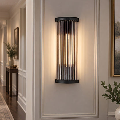 Modern Industrial Half-Round Cylinder Glass LED Wall Sconce - Flyachilles