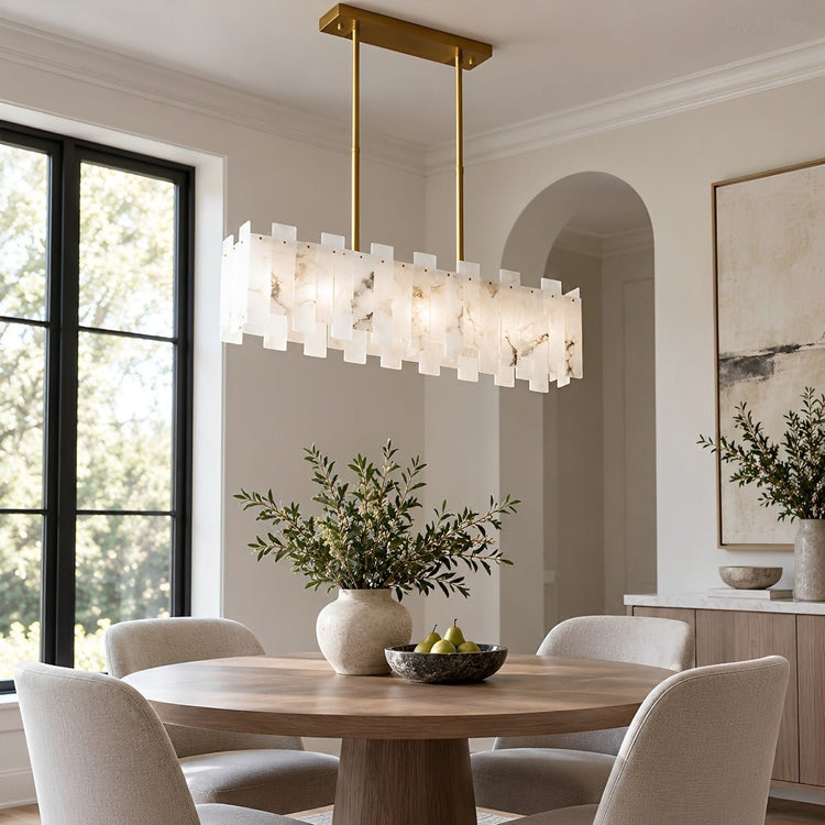 Modern Luxury Alabaster LED Linear Chandelier - Flyachilles