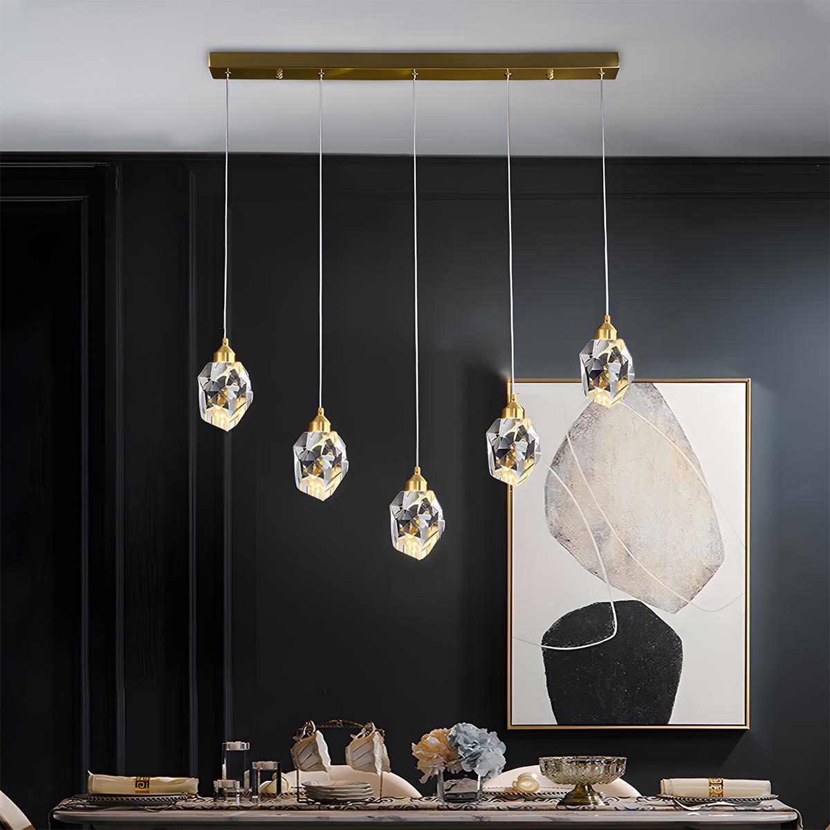 Modern Luxury Dimmable Brass Crystal Pendant Lights - Flyachilles