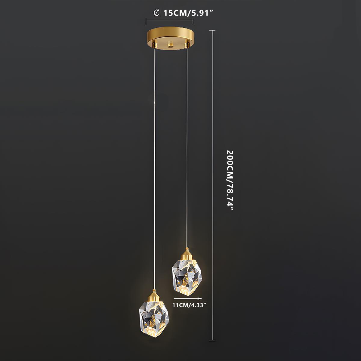 Modern Luxury Dimmable Brass Crystal Pendant Lights - Flyachilles