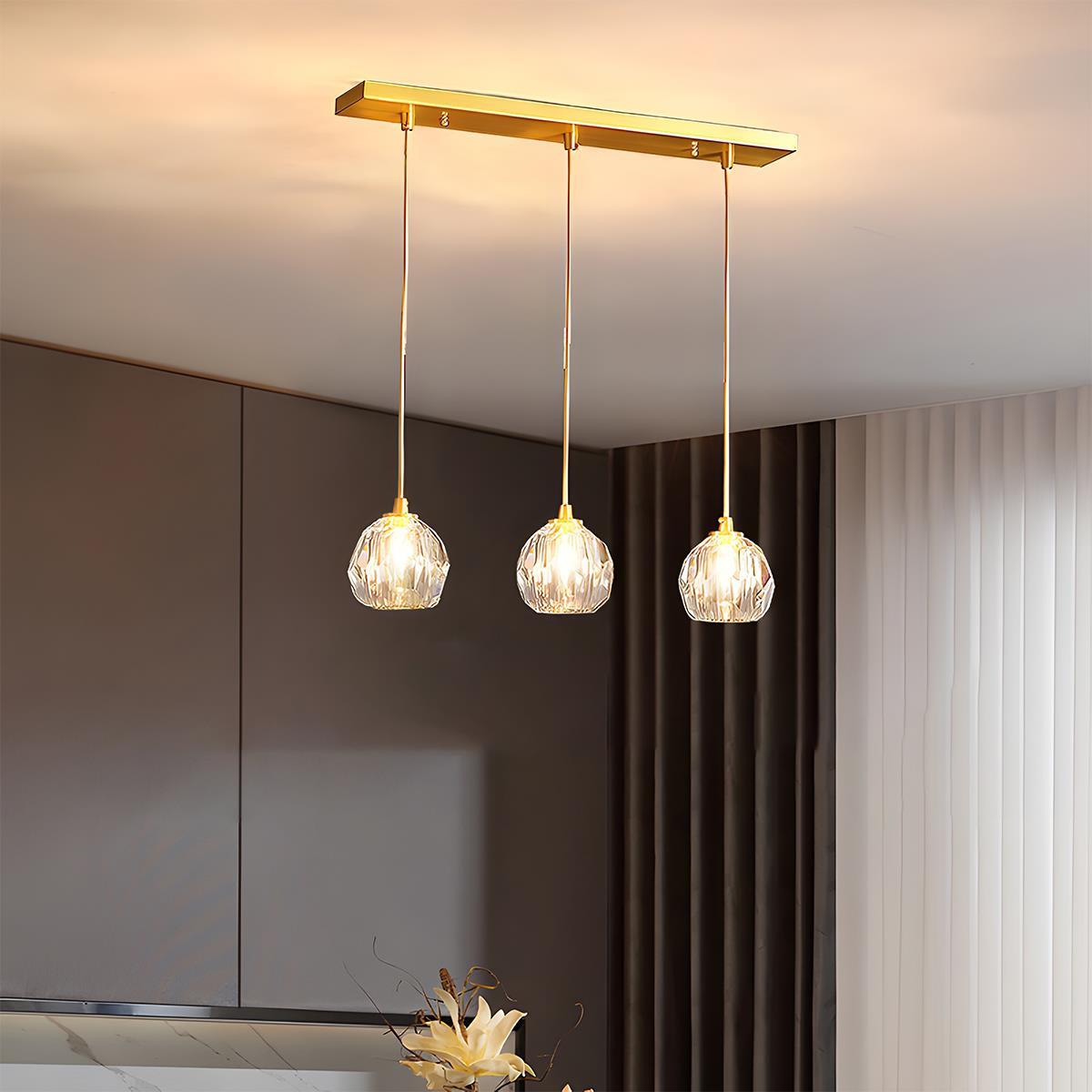 Modern Luxury Dimmable Brass Crystal Pendant Lights - Flyachilles