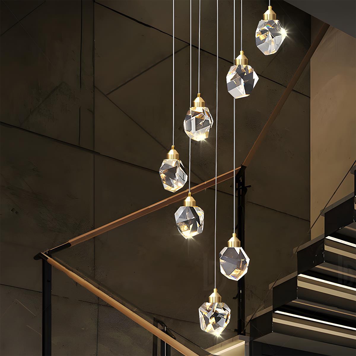 Modern Luxury Dimmable Brass Crystal Pendant Lights - Flyachilles