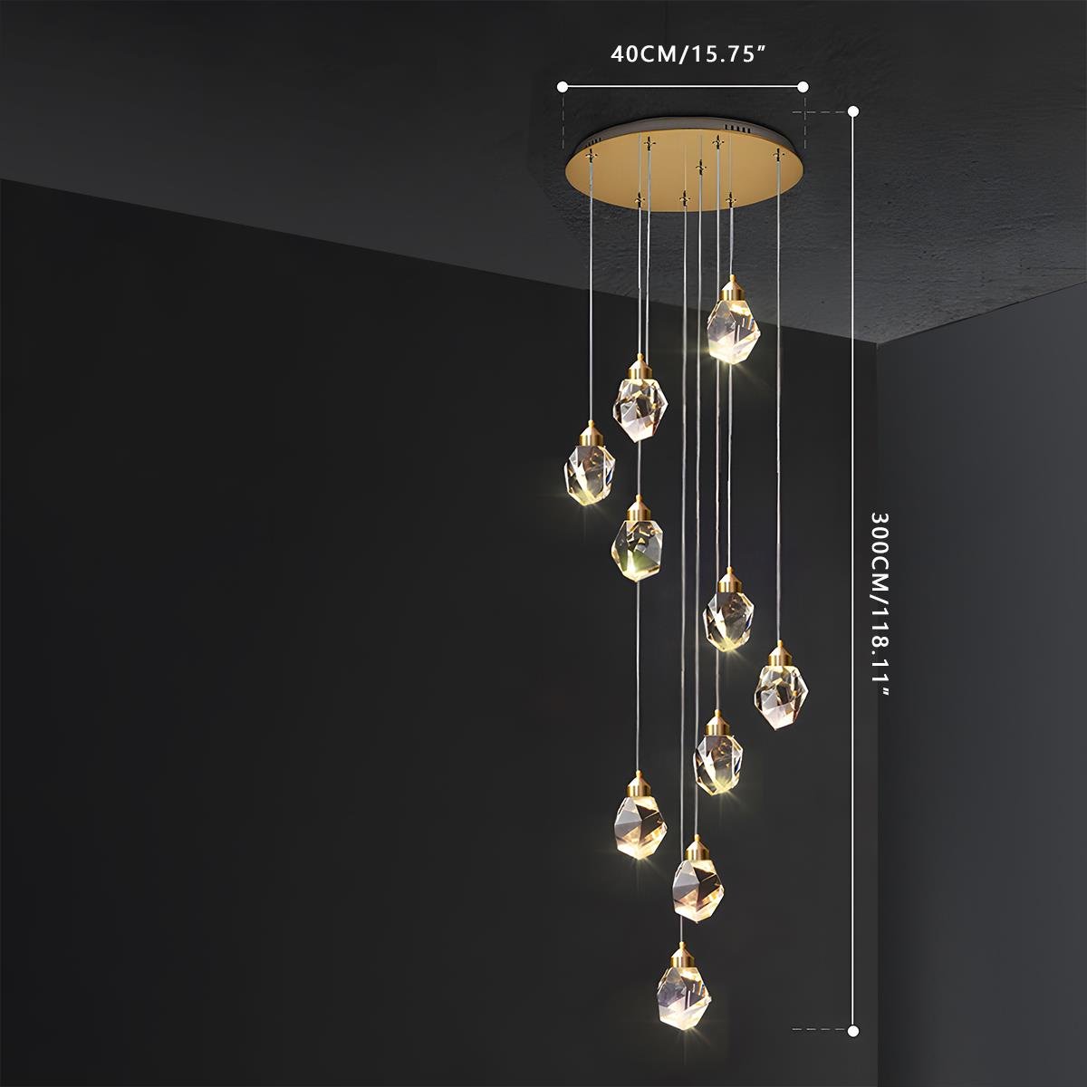 Modern Luxury Dimmable Brass Crystal Pendant Lights - Flyachilles