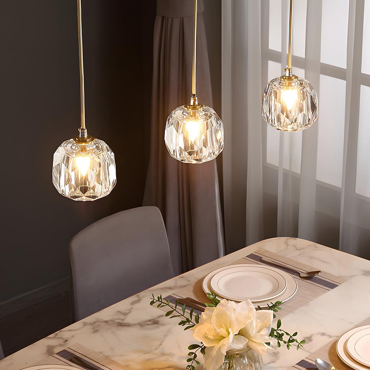 Modern Luxury Dimmable Brass Crystal Pendant Lights - Flyachilles