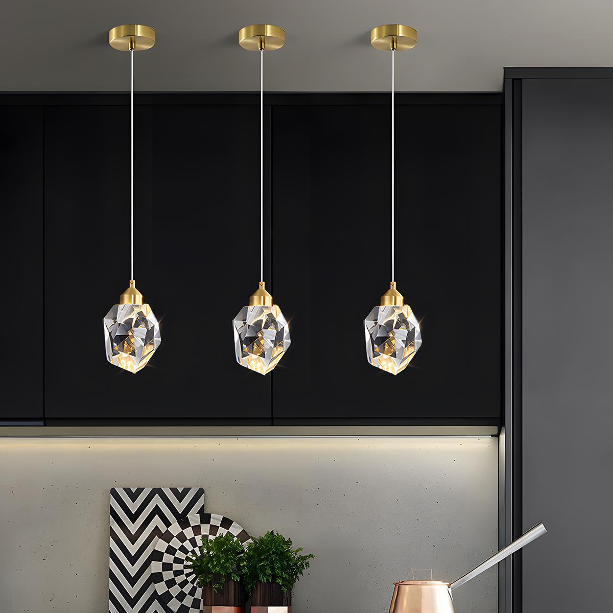 Modern Luxury Dimmable Brass Crystal Pendant Lights - Flyachilles