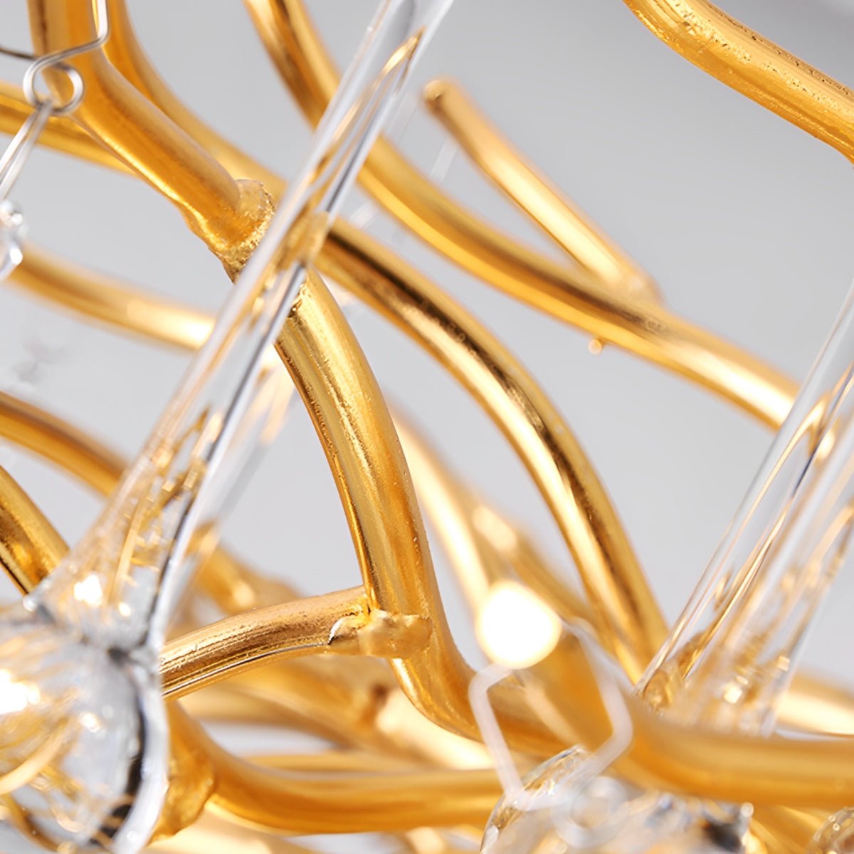 Modern Luxury Gold Tree Branch Teardrop Waterfall Chandelier Lights - Flyachilles