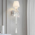 Modern Luxury Indoor Wall Sconces with White Fabric Shade - Flyachilles