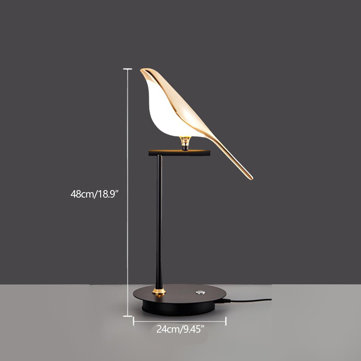 Modern Luxury Magpie Bird LED Indoor Desk Lamp - Flyachilles