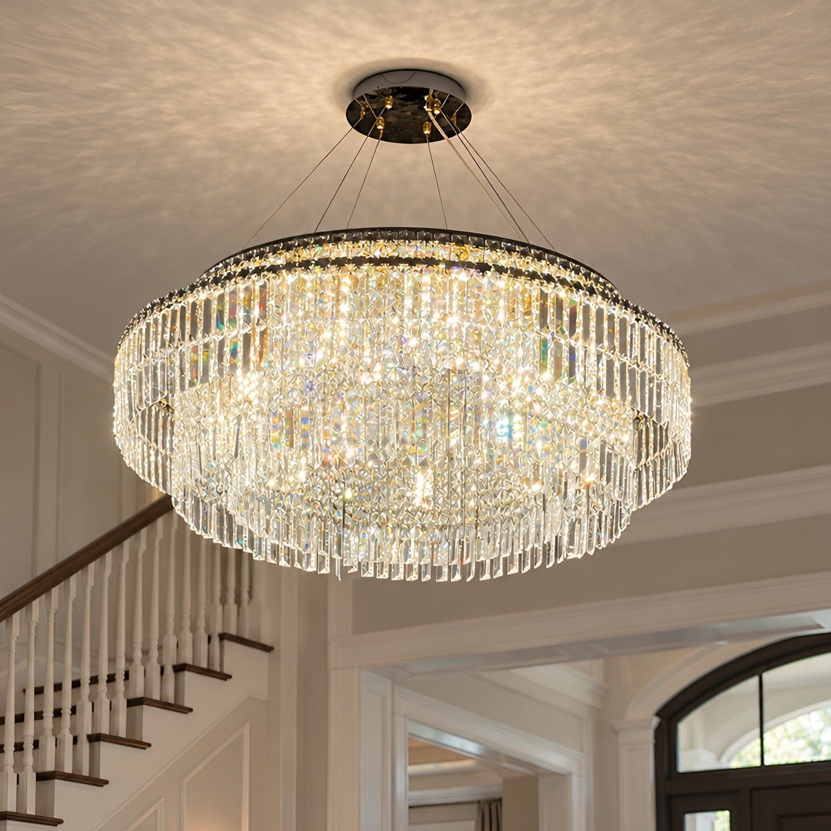 Modern Luxury Round Tiered Crystal LED Chandelier - Flyachilles