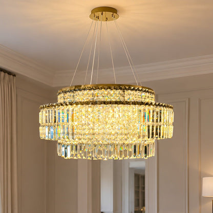 Modern Luxury Round Tiered Crystal LED Chandelier - Flyachilles