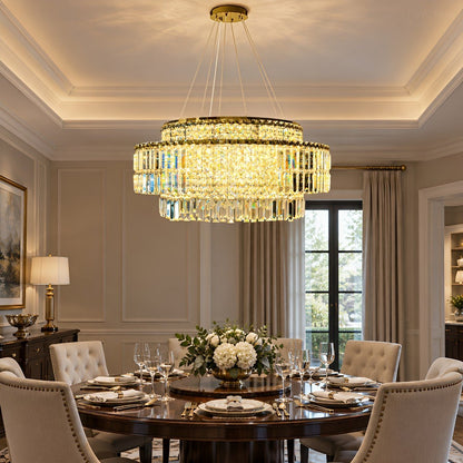 Modern Luxury Round Tiered Crystal LED Chandelier - Flyachilles