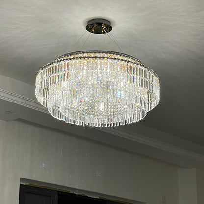 Modern Luxury Round Tiered Crystal LED Chandelier - Flyachilles
