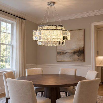 Modern Luxury Round Tiered Crystal LED Chandelier - Flyachilles