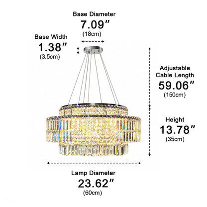 Modern Luxury Round Tiered Crystal LED Chandelier - Flyachilles