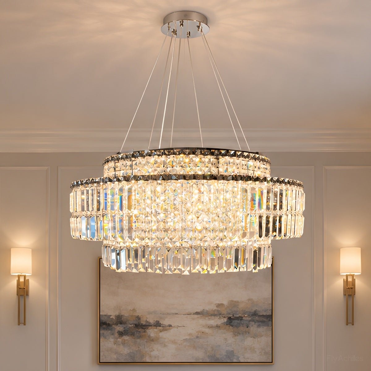 Modern Luxury Round Tiered Crystal LED Chandelier - Flyachilles