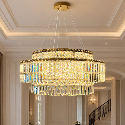 Modern Luxury Round Tiered Crystal LED Chandelier - Flyachilles