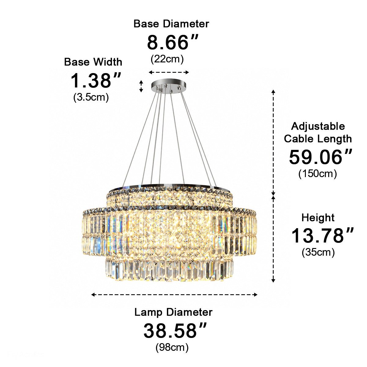 Modern Luxury Round Tiered Crystal LED Chandelier - Flyachilles