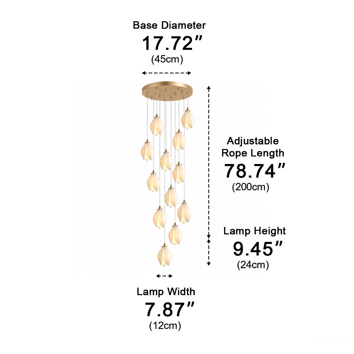 Modern Luxury Sculptural Ceramic Petal LED Chandelier - Flyachilles