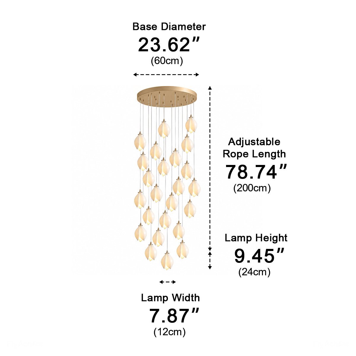 Modern Luxury Sculptural Ceramic Petal LED Chandelier - Flyachilles