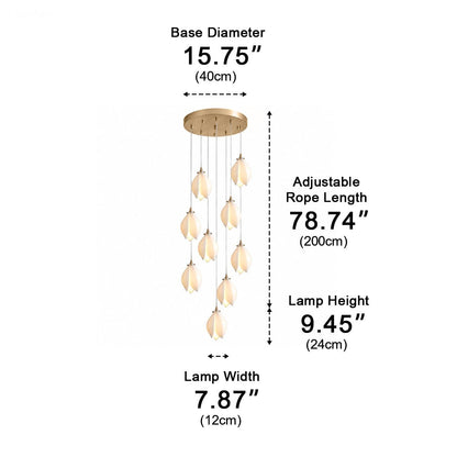 Modern Luxury Sculptural Ceramic Petal LED Chandelier - Flyachilles
