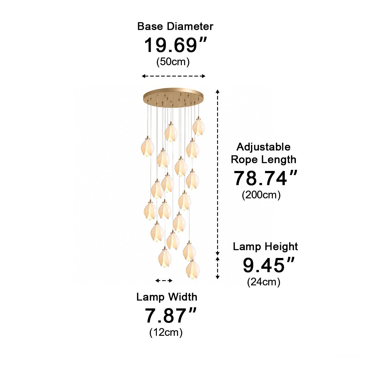 Modern Luxury Sculptural Ceramic Petal LED Chandelier - Flyachilles