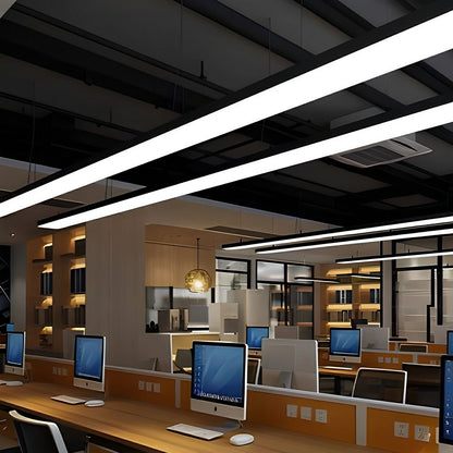 Modern Minimalist Black LED Recessed Office Hanging Light - Flyachilles