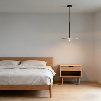Modern Minimalist Black Slim Dish LED Pendant Lights - Flyachilles