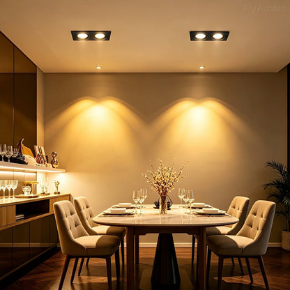 Dimmable Modern Minimalist Ceiling Downlight 2-Lights Recessed LED Spotlight - Flyachilles