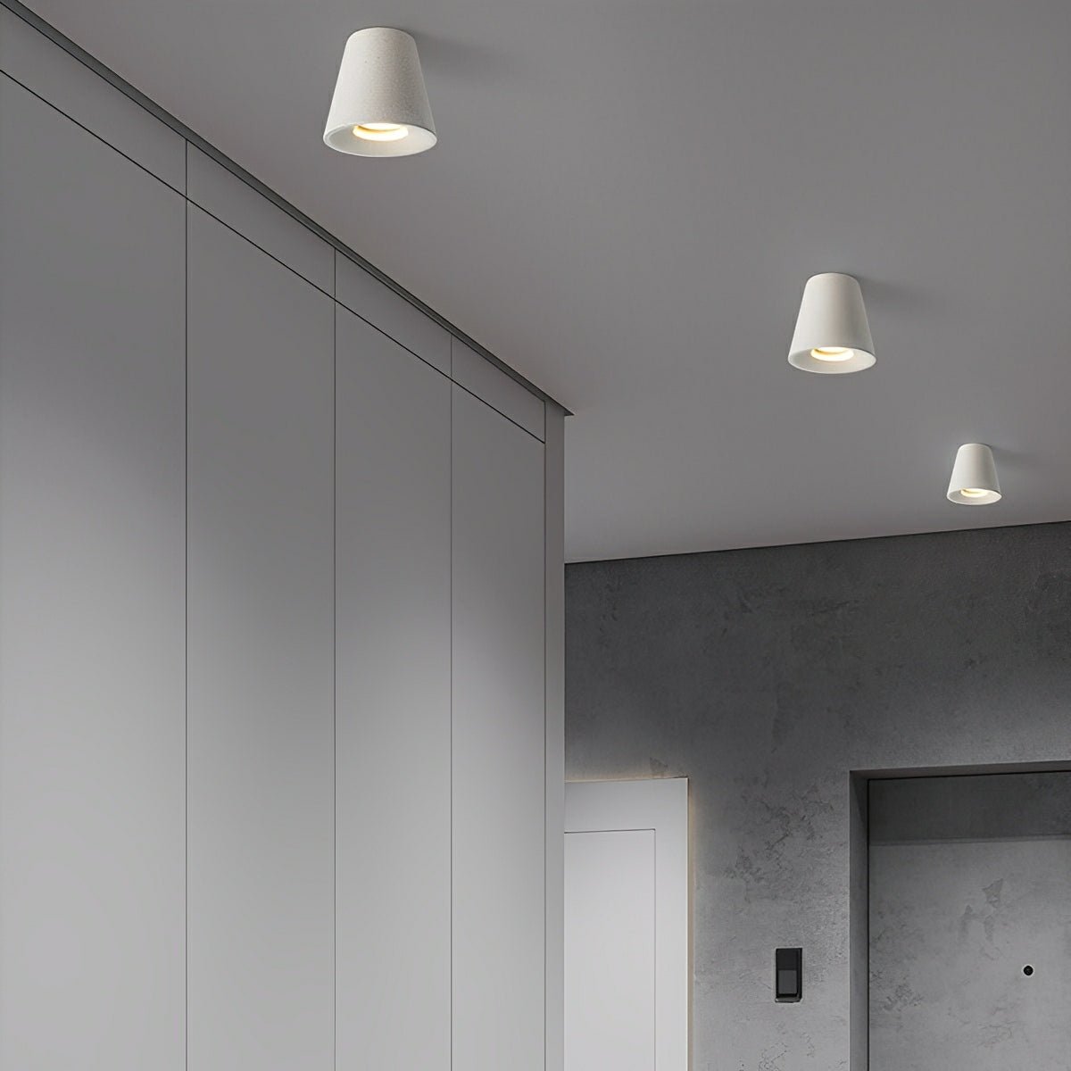 Modern Minimalist Cone - Shaped Cement LED Ceiling Lights - Flyachilles