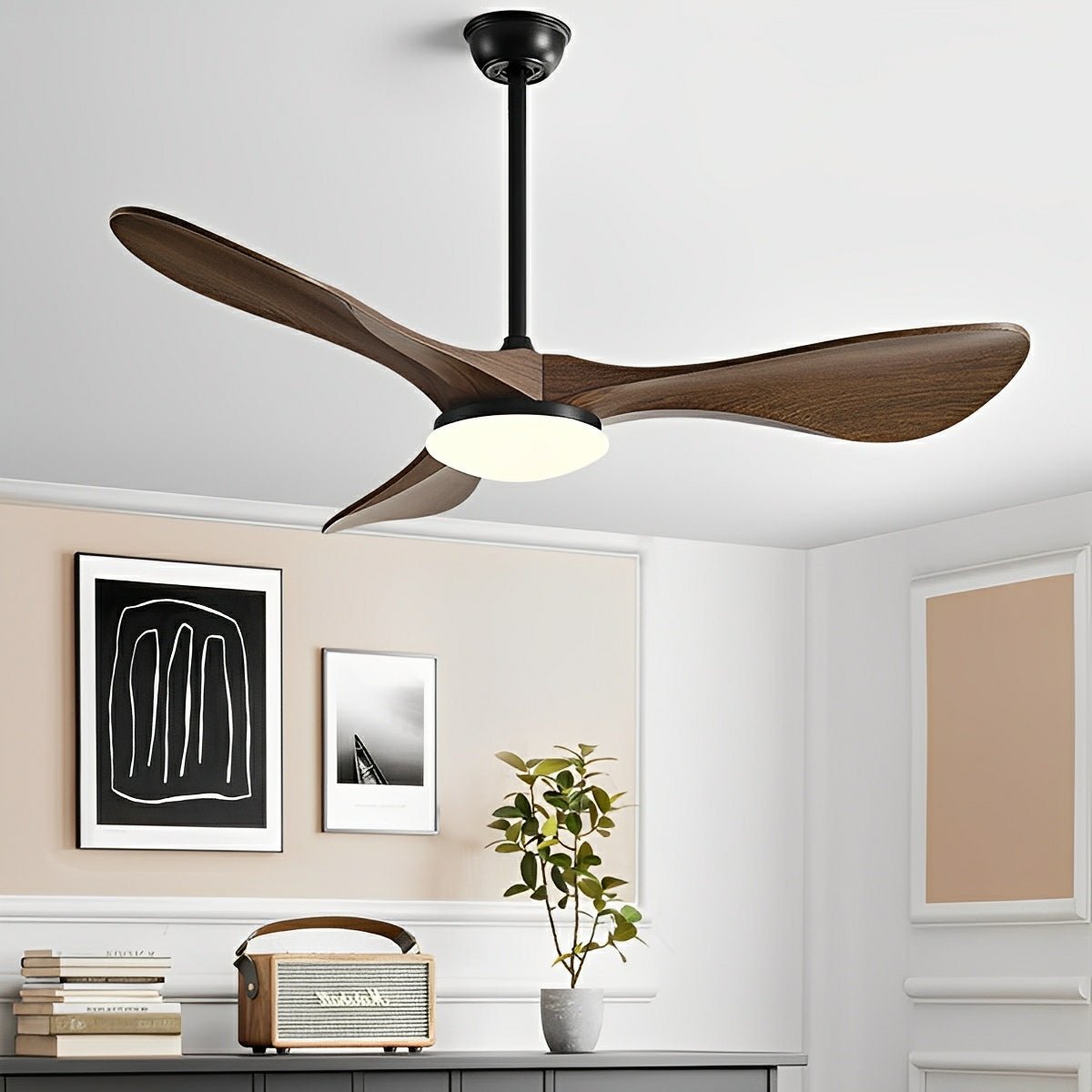 Modern Minimalist DC Motor Reverse Ceiling Fan Light - Flyachilles