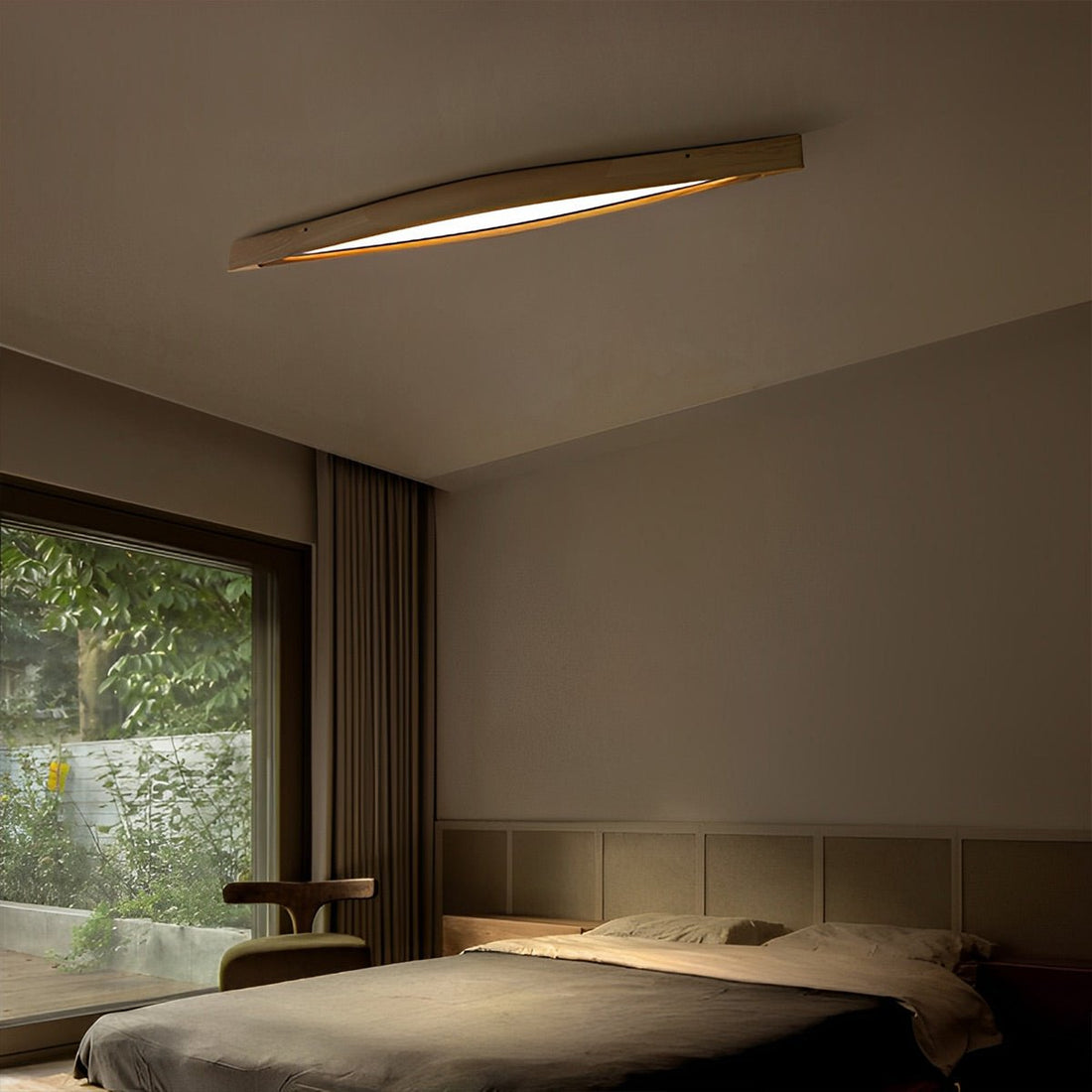 Modern Minimalist Diamond - Shaped Wood LED Long Strip Ceiling Light - Flyachilles